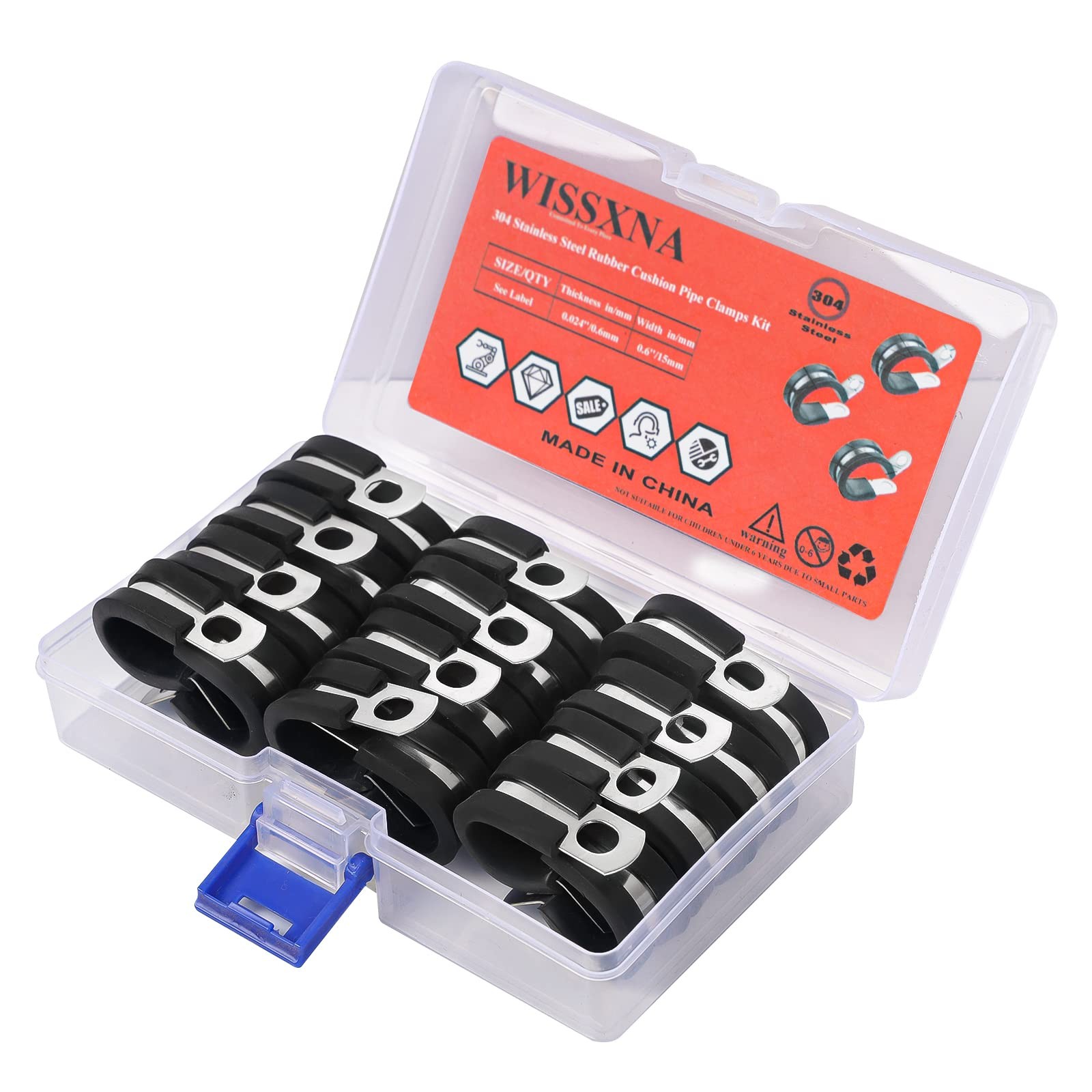 3 8 Inch Wire Cable Clamps 28 Pack Stainless Steel Rubber Insulated P Clamp Set