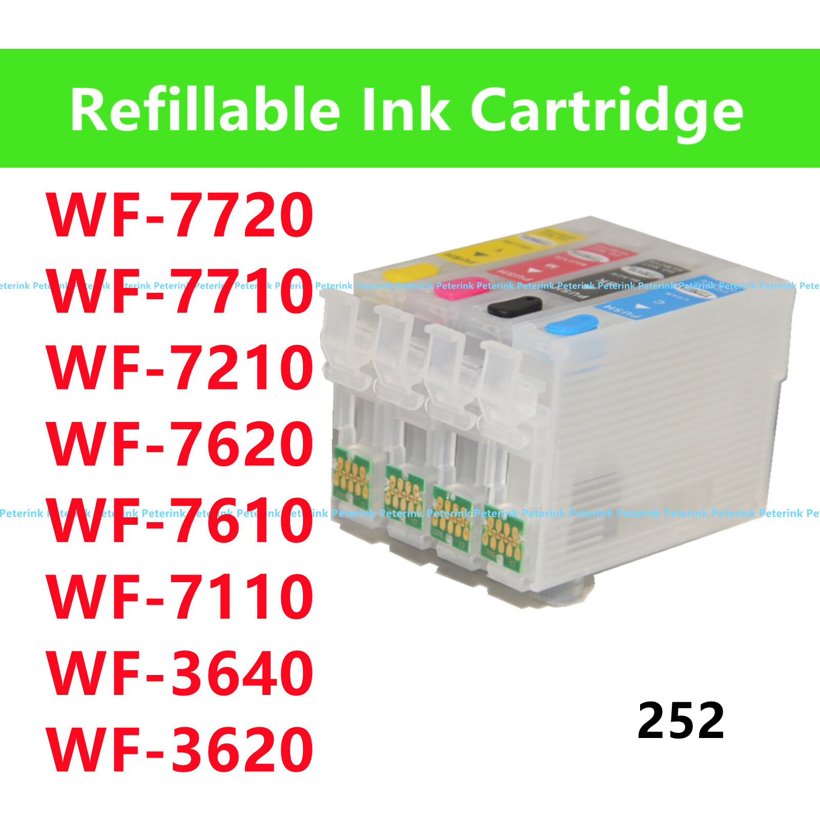 Empty refillable Ink Cartridge T252 252 w/ chip for use in *