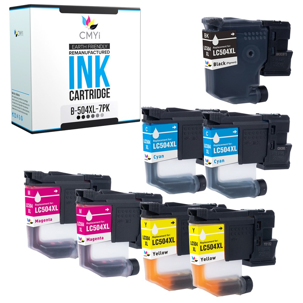7-Pack Compatible LC504XL Ink Cartridges fit Brother INKvestment MFC-J1365DW