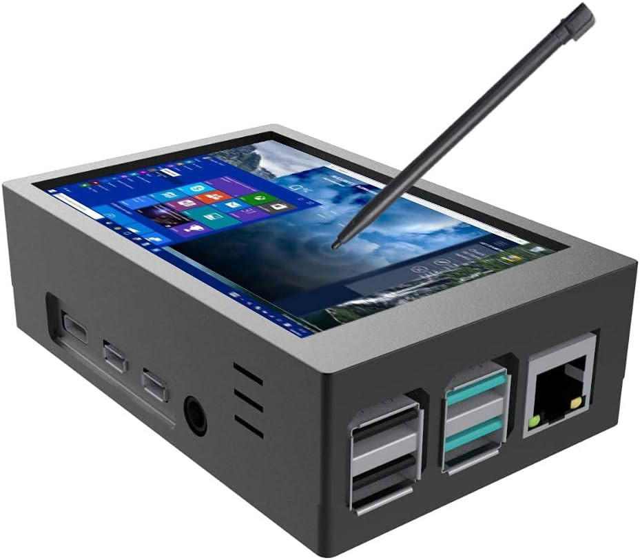 For Raspberry Pi 4 TFT 3.5 Inch Touch Screen with Case, Mini Cooling Fan