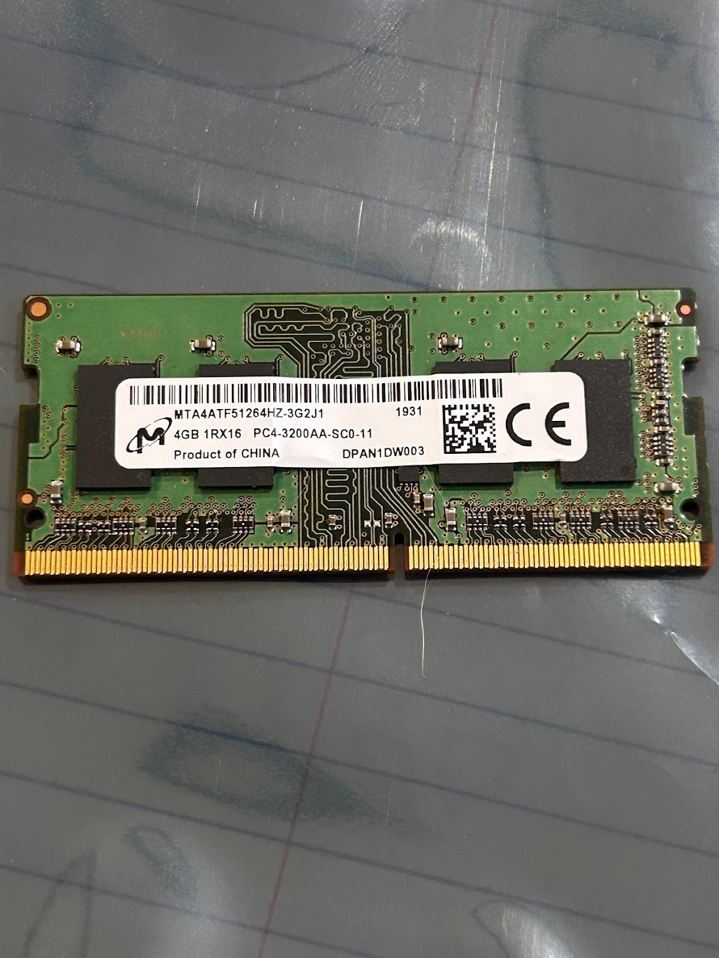 Micron 4 GB SO-DIMM Memory Card (MTA4ATF51264HZ-3G2J1)  PC4-3200