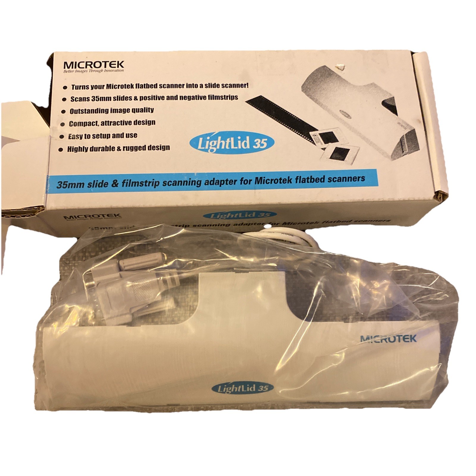 Microtek LightLid 35 - 35 MM Slide & Filmstrip Scanner Adapter New In Box