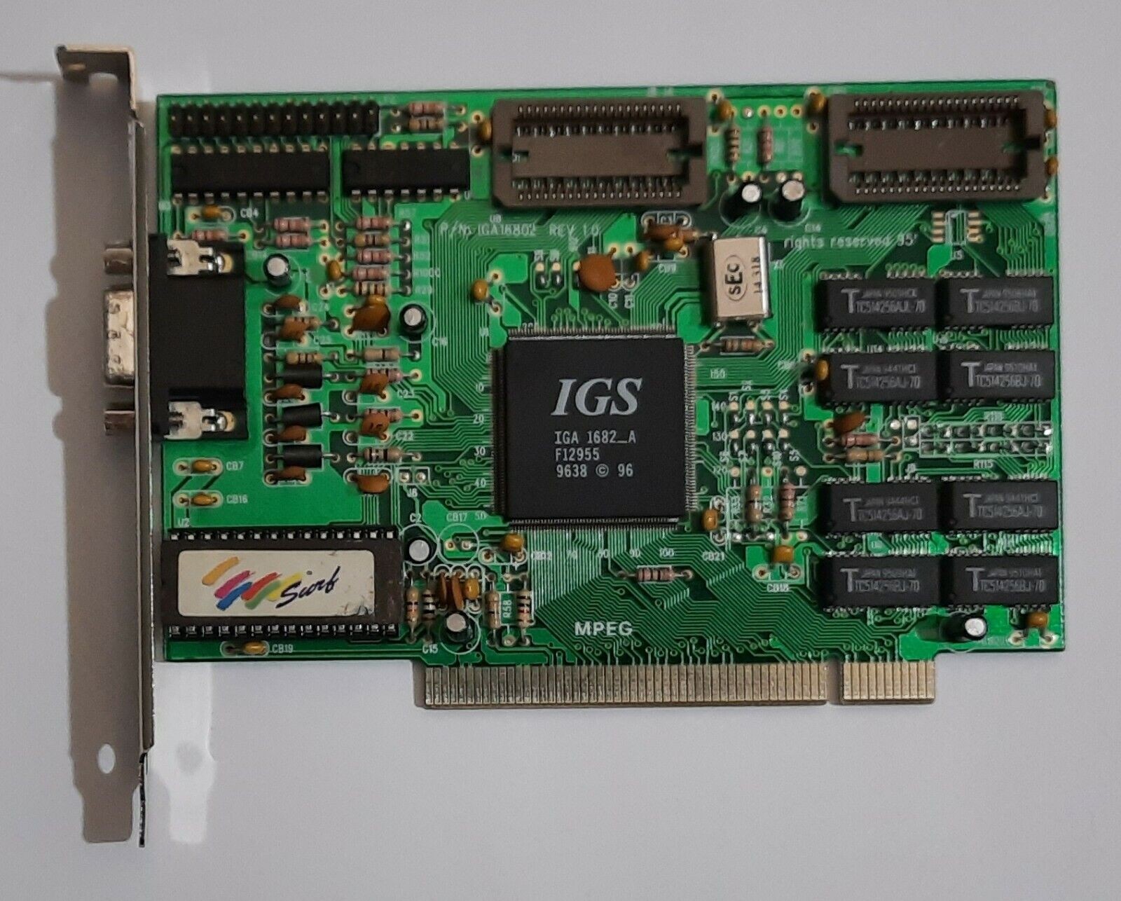 Surf Multimedia (?) IGA16802 PCI Graphics Card (IGS IGA 1682_A, 1MB, Retro, 1996)