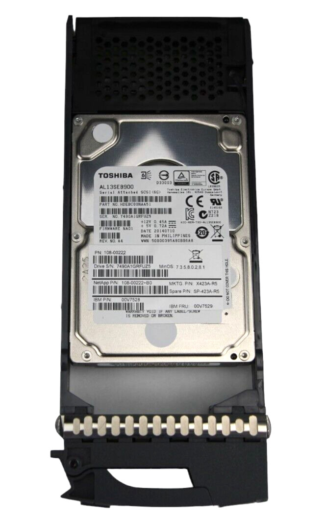 IBM NETAPP 00V7528 900GB 10K 6GBPS SAS 2.5'' HARD DRIVE HDEBC00NAA51