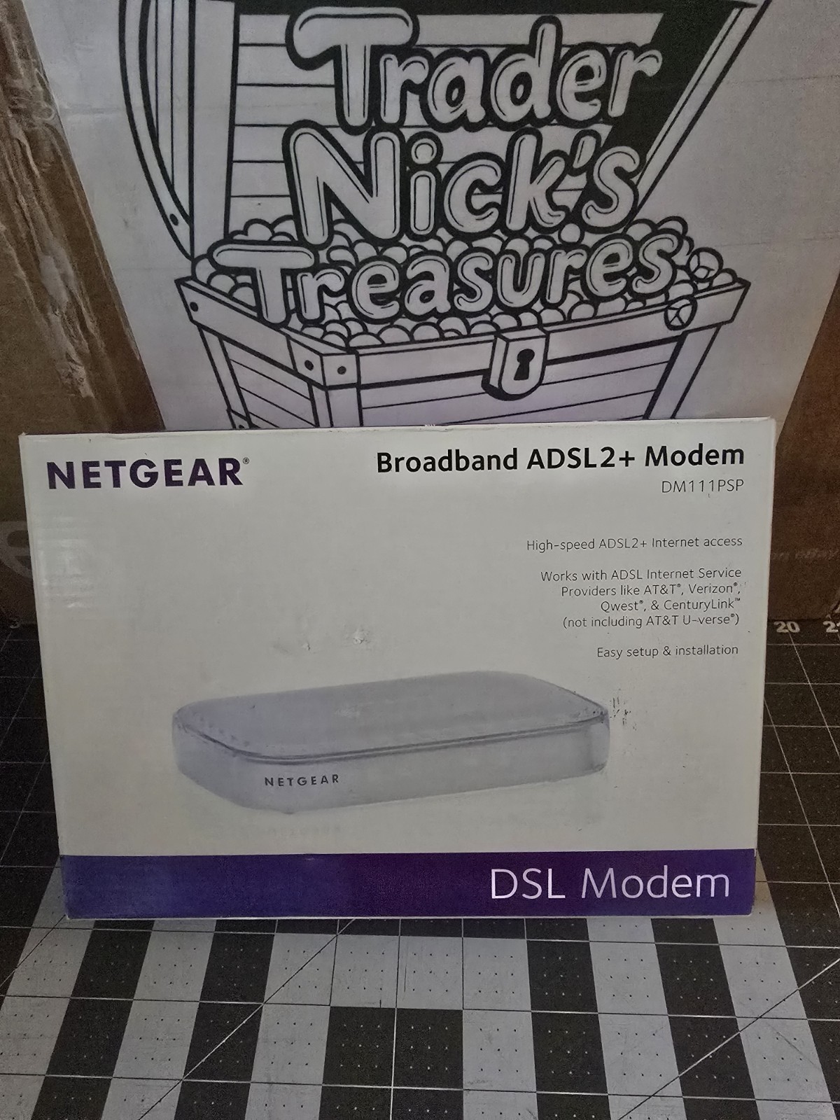 Netgear Broadband ADSL2+ Modem - DM111PSP with Power Supply In Box New Sealed)