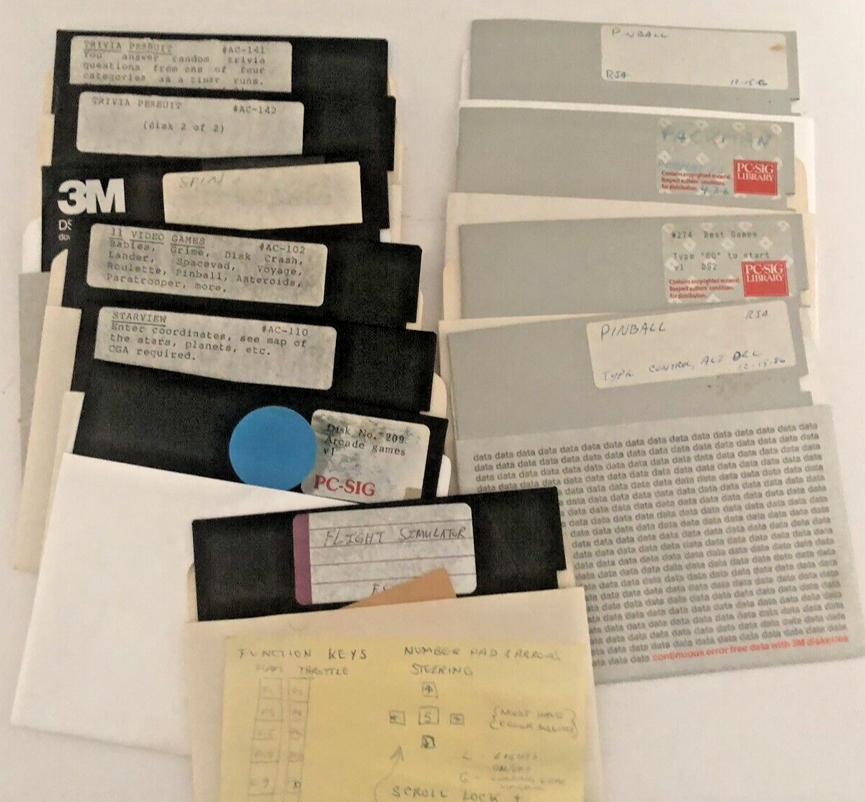 LOT 11 Vtg 1980s Microsoft IBM Software FLOPPY DISK GAMES Flight Simulator a