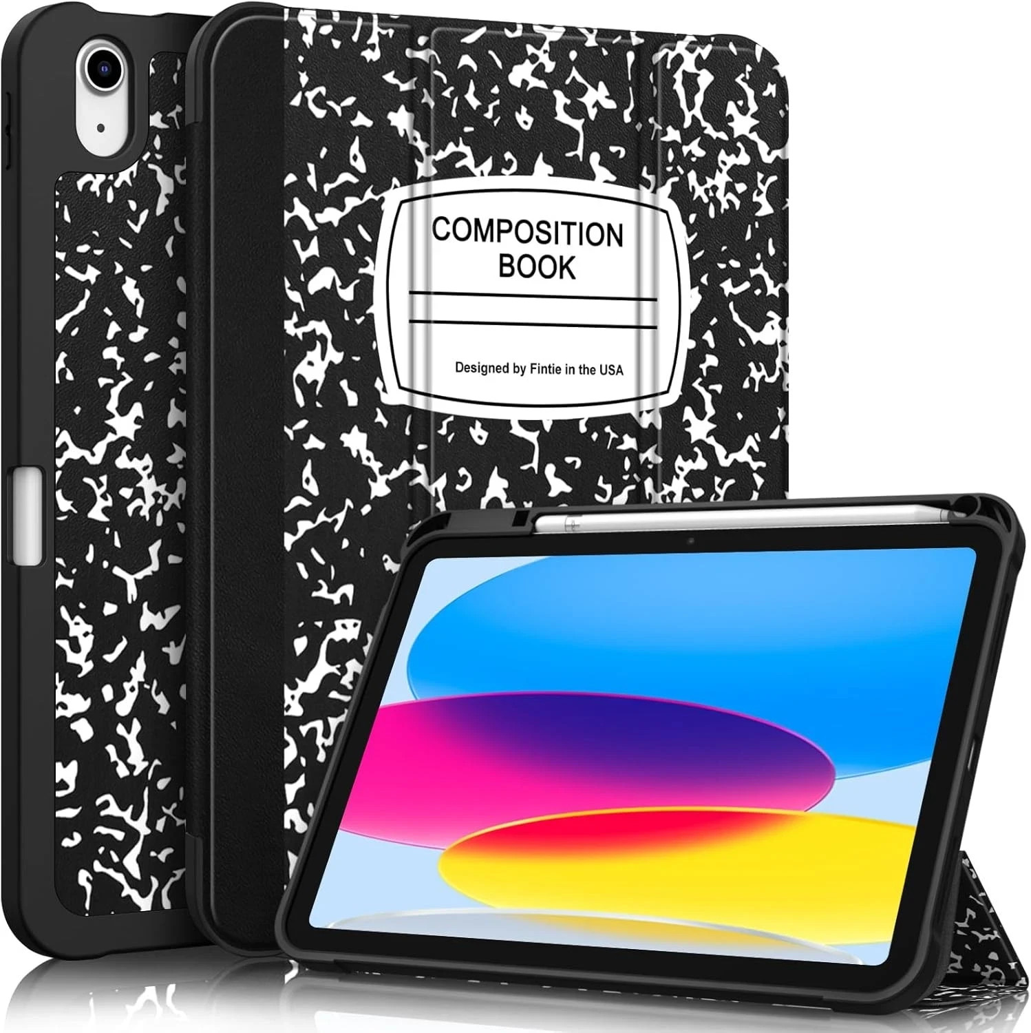 Fintie SlimShell Case for iPad (A16) 11th Generation composition book black 