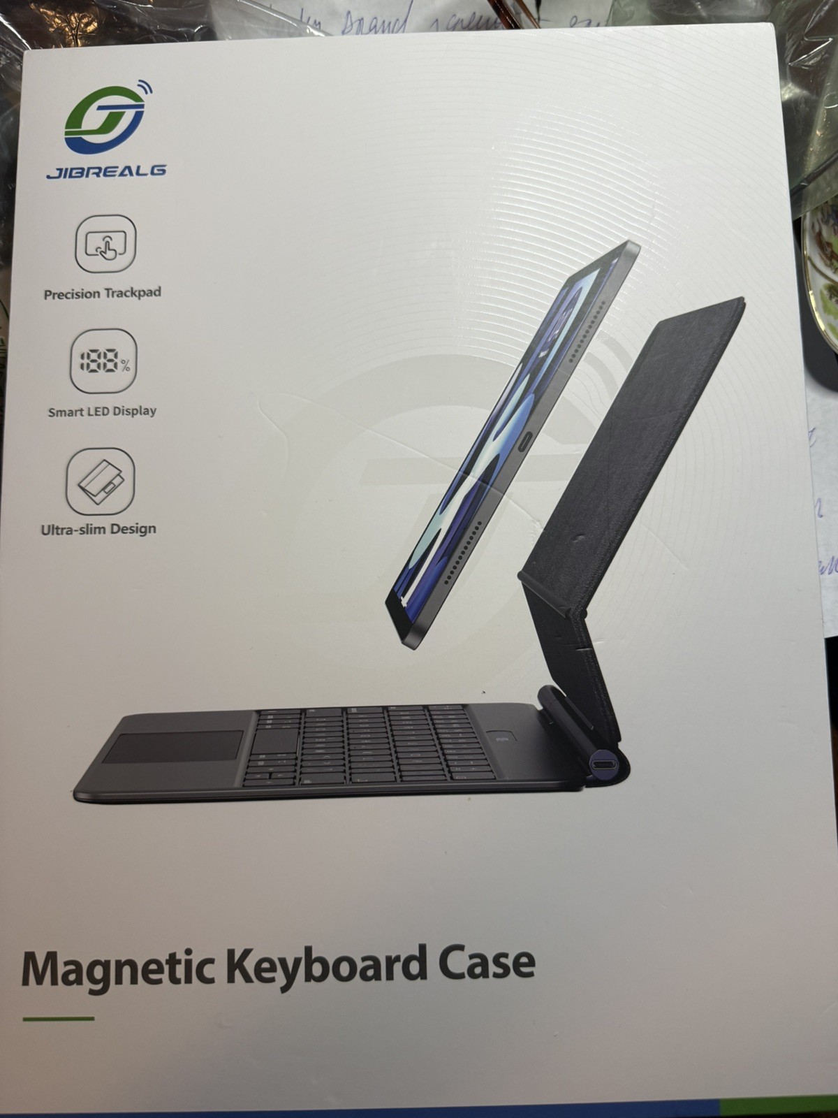 Jibrealg  Keyboard Case for iPad Pro 13 inch M4 2024 Black/USB -C Charging cable