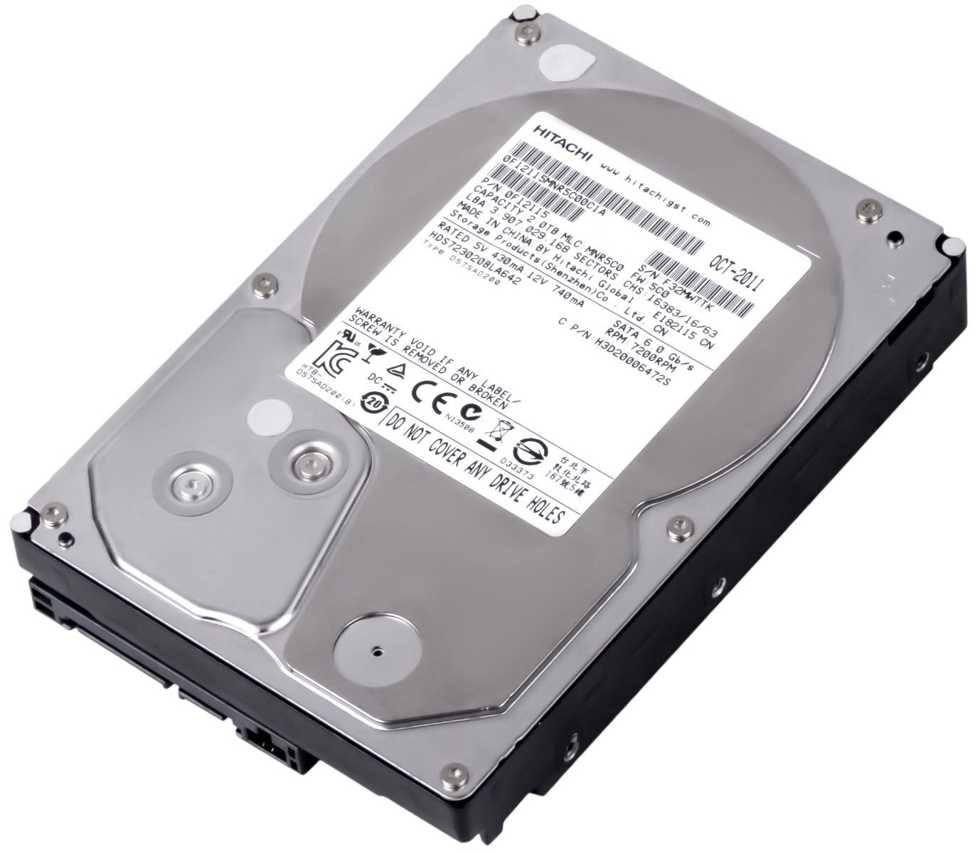 HARD DRIVE HITACHI 7K3000 HDS723020BLA642 2TB 7200RPM SATA III 64MB 3.5" inch