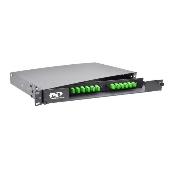 FIS F1RMSO1RU2X 1RU Swing-Out Fiber Optic Patch Panel 19" Rack Mount Black