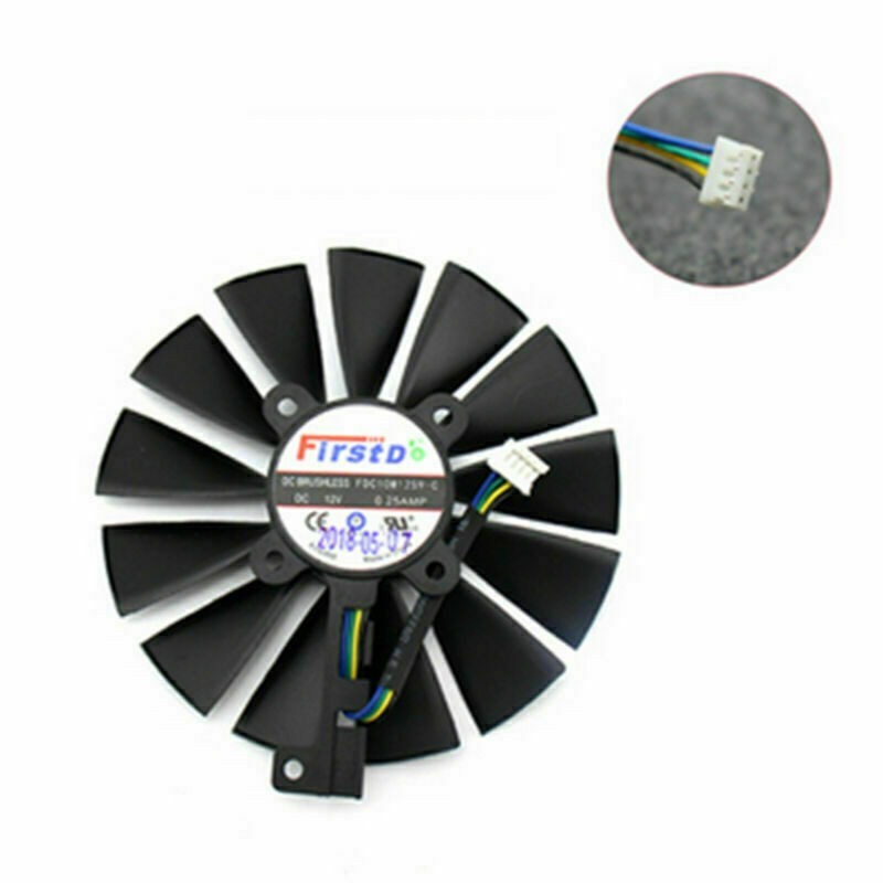 For ASUS DUAL-RX580-8G Replacement 4PIN Graphics Card Cooling Fans Repair Parts