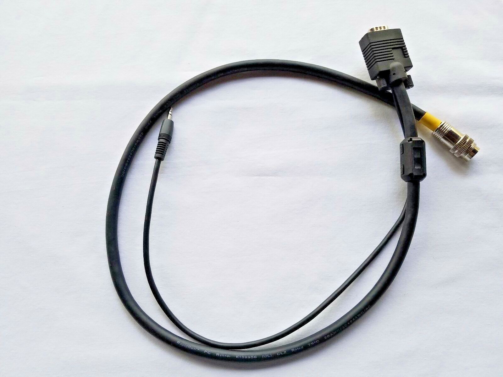 42106 RapidRun HD15 Male + 3.5mm Stereo Audio Flying Lead Cable 3 ft.