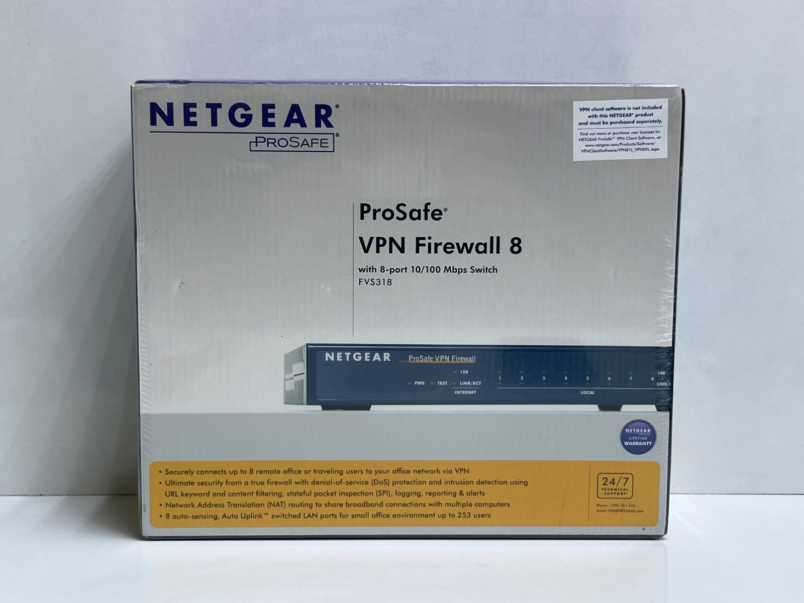 NETGEAR FVS318AU PROSAFE VPN FIREWALL 8 WITH 8 PORT 10/100 SWITCH(FVS318V3)