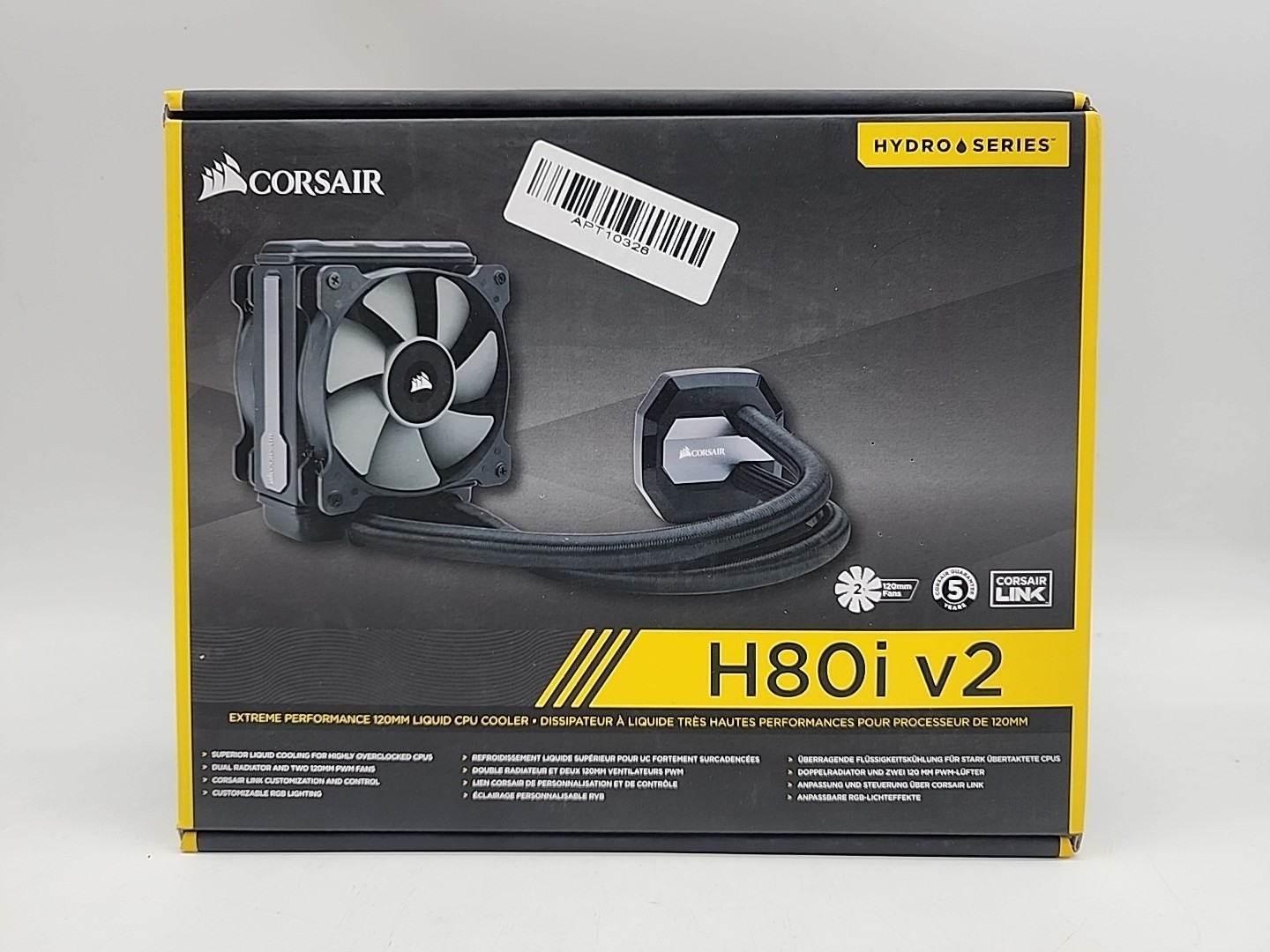 Corsair H80i v2 Hydro Series Extreme Performance 120MM Liquid CPU Cooler 