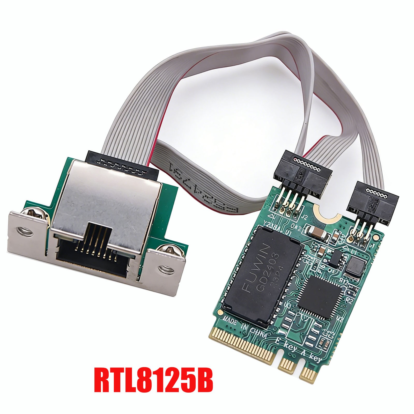 New M.2 A+E RTL8125B 2.5G Ethernet LAN Card RJ45 NIC for Laptop NUC