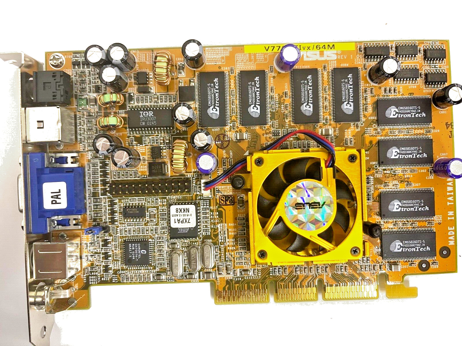 VINTAGE ASUS AGP V7700TIvx 64M NVIDIA GEFORCE2 GTS VGA COMP IN OUT RCA 3D MXB152