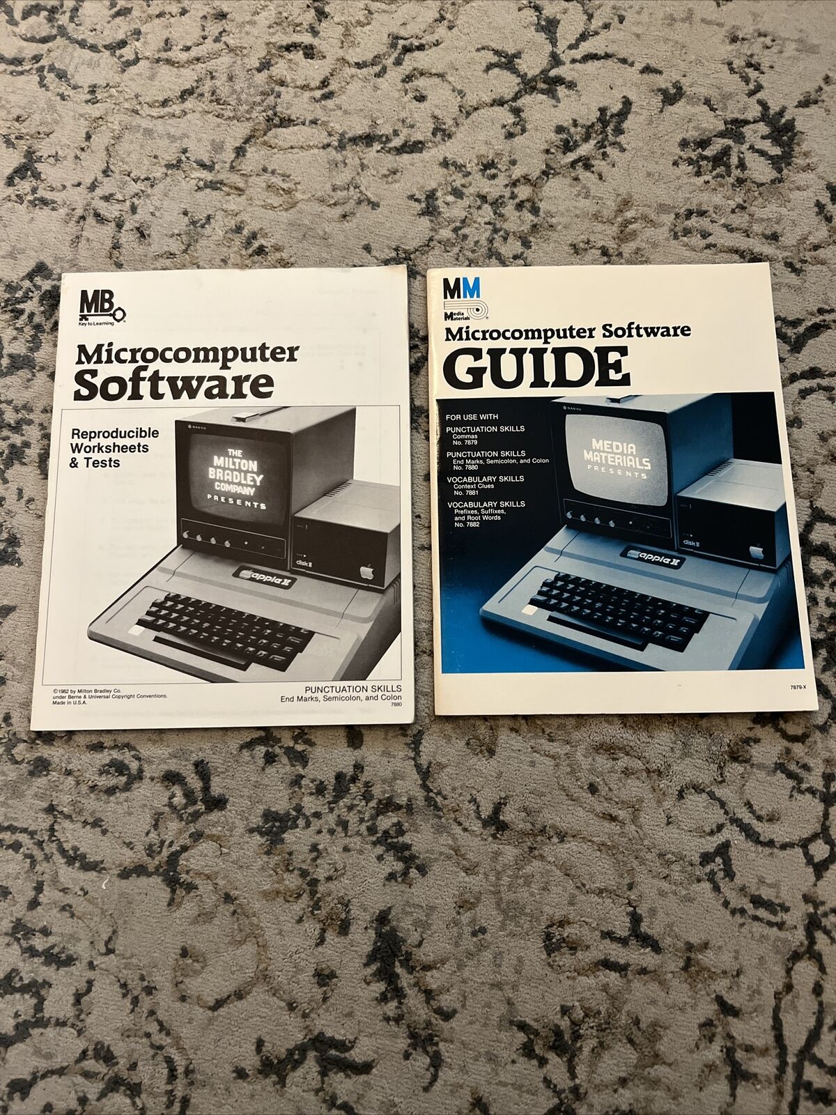 Vintage APPLE II Computer Microcomputer Software Guide Lot Of 2 Worksheets 1982