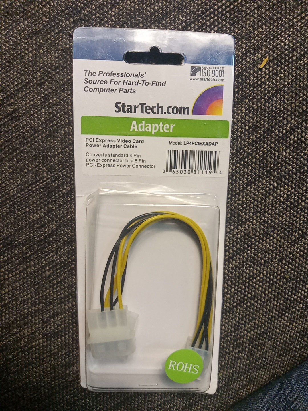 StarTech LP4PCIEXADAP 6in LP4 to 6 Pin PCI Express VideoCard Power Cable Adapter