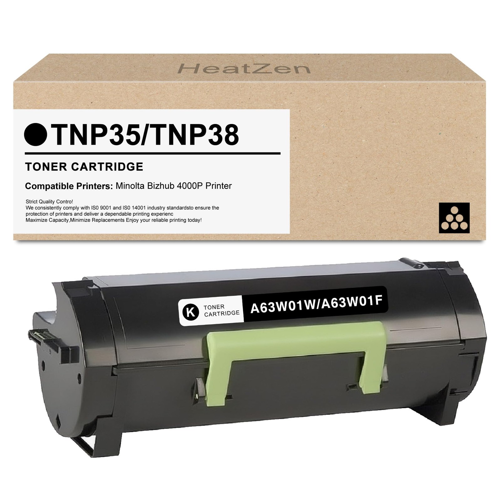 HeatZen TNP-35 TNP-38 Toner Cartridge Compatible with Konica Minolta TNP35