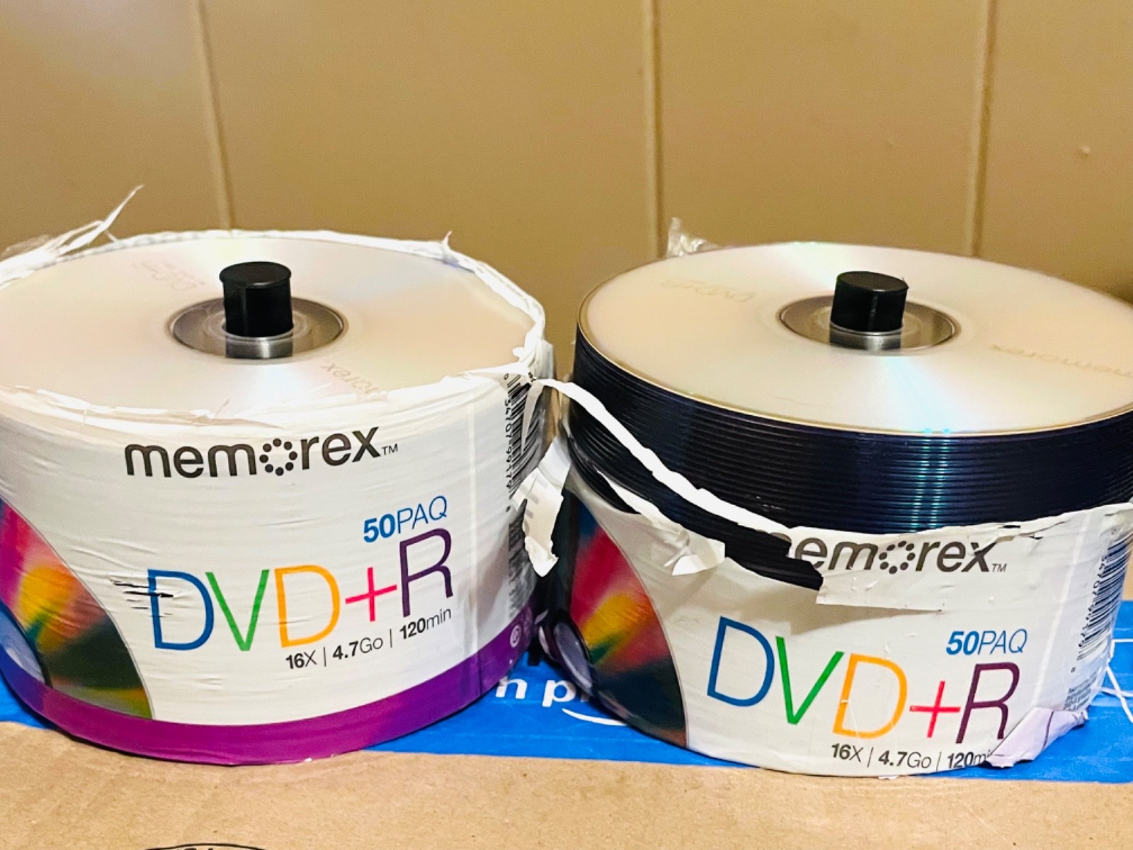 (2) Memorex DVD+R 50Pack 16x 4.7GB 120min 100 Total New Packing Opened