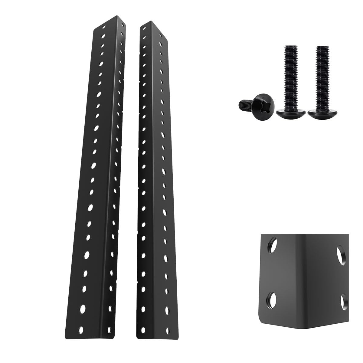 Jingchengmei 8U Steel Rack Rails Kit With Hardware - 2 Pieces (8Urr)