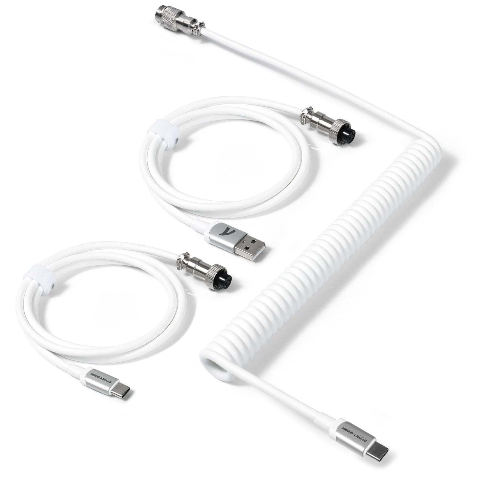Coiled Keyboard Cable for Gaming Custom Keyboard,Double-Sleeved Coiled USB Ca...
