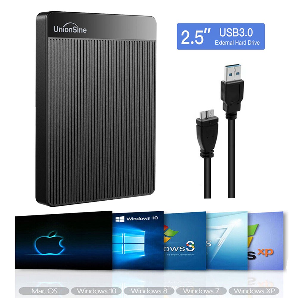 UnionSine Slim 1TB 2.5" Portable External Hard Drive USB 3.0 HDD for PC Mac Xbox