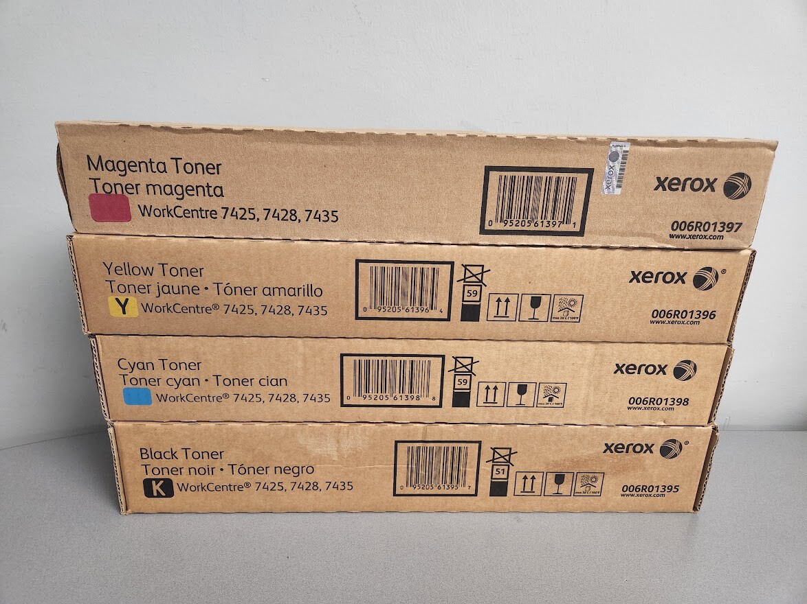 Xerox 7425 Toner Cartridge (Black,Cyan,Magenta,Yellow,4-Pack) in Retail Packagin
