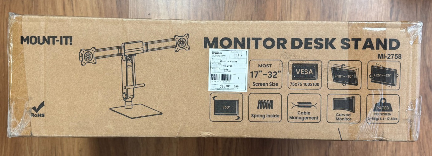 New Mount-It Freestanding Monitor Stand 17" to 32" Height Adjustable