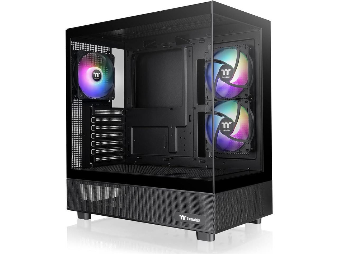 Thermaltake View 270 Plus TG ARGB ATX Mid-Tower Gaming Computer Case Black