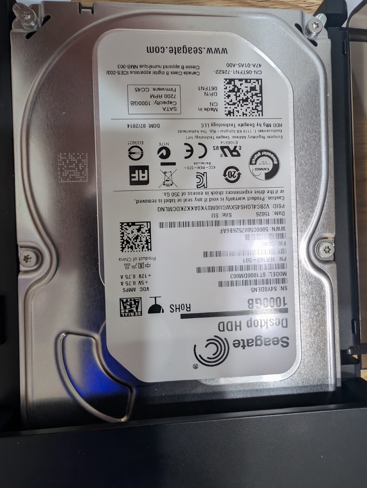 Seagate ST1000DM003-1ER162 1TB SATA 3.5" HDD VERY LOW USAGE