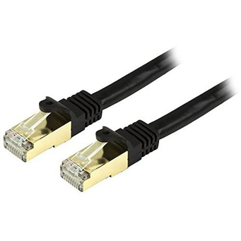 StarTech Cat6a Shielded Ethernet Cable 20ft Black Snagless RJ45 10Gbps