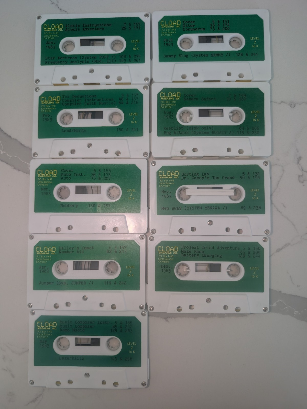 Vintage 1983 CLOAD Magazine Program Cassette Lot TRS-80 Software Tapes