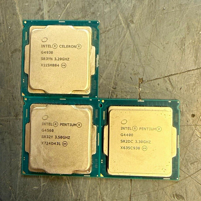Intel CPU 3-Processor Lot – Celeron G4930 / Pentium G4560 / Pentium G4400