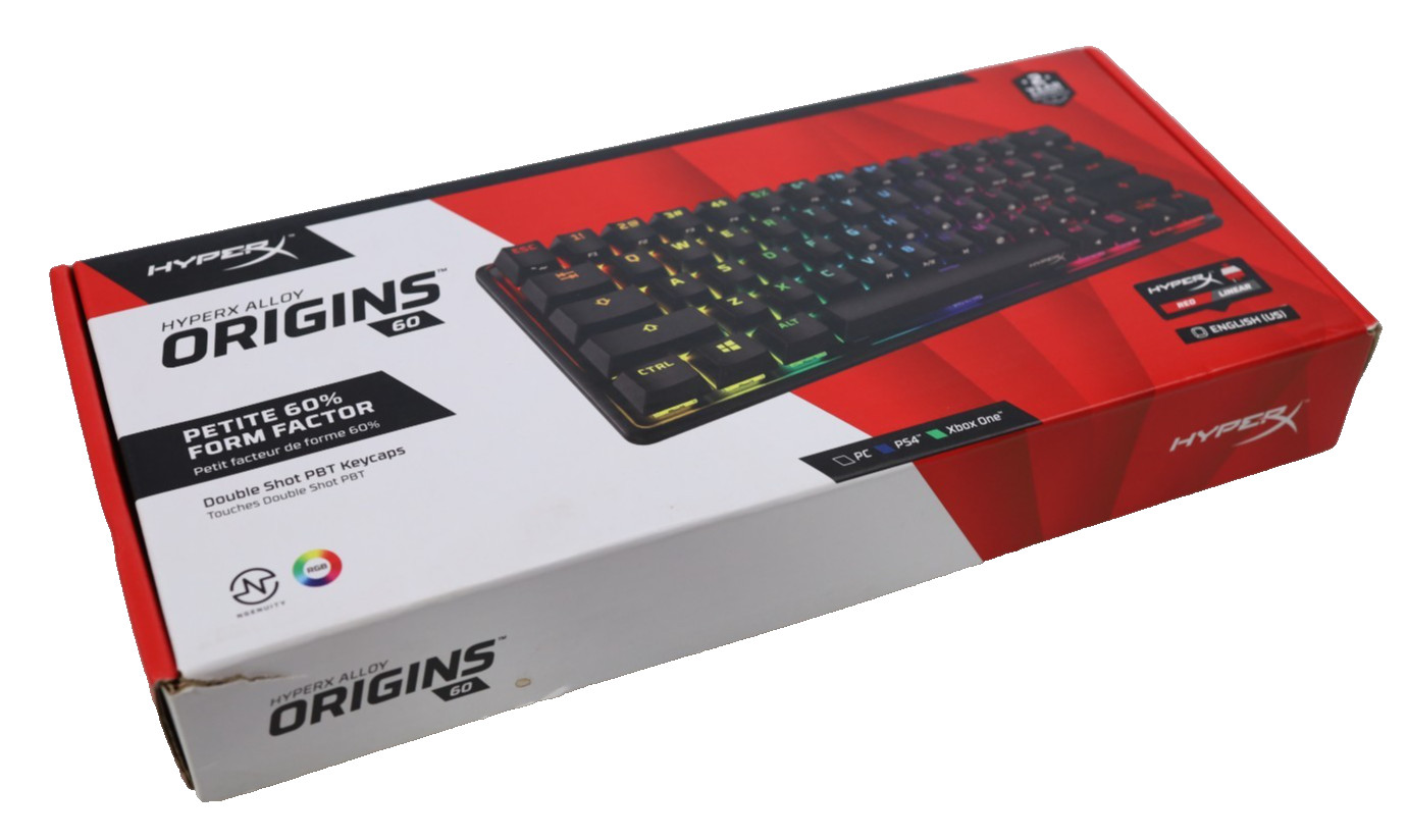 New HyperX Alloy Origins 60 Mechanical Gaming Keyboard HKBO1S-RB-US/G PBT RGB