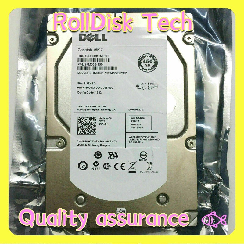 Dell 450GB R749K 0R749K 15K RPM 6Gb/s 16MB 3.5" SAS HDD Hard Drive ST3450857SS