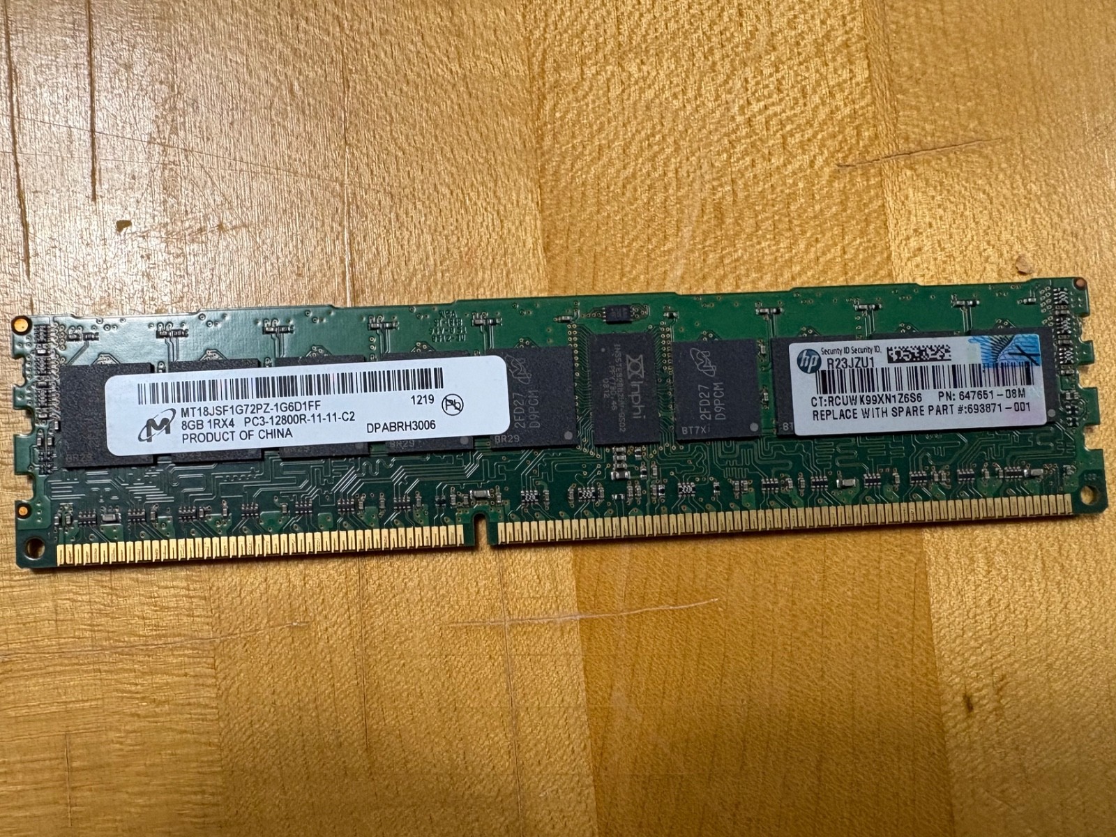 HP 8 Gb PC3-12800R-11-11-C2 Memory Module