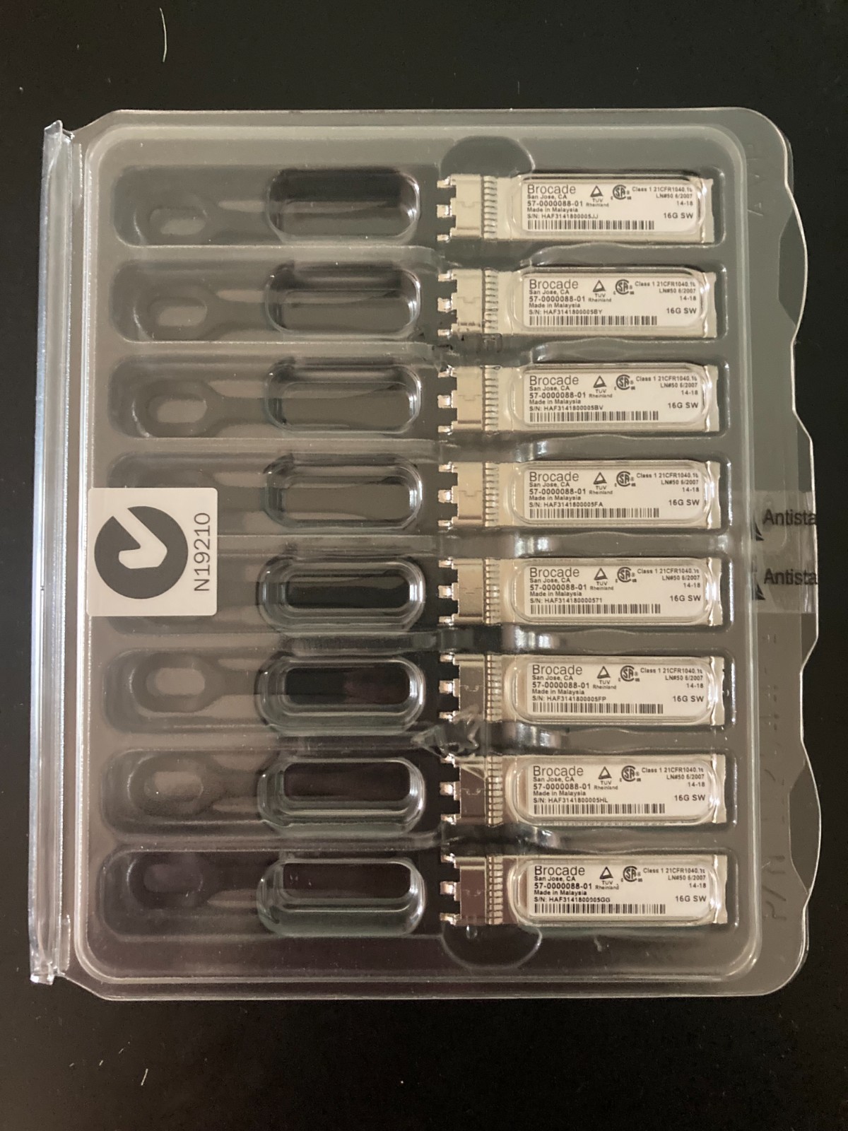 NEW 8-Pack Brocade 16Gb SW FC SFP+ Optical Transceivers 57-0000088-01 NEW SEALED
