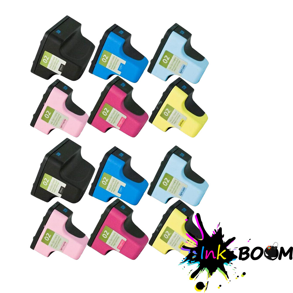 12 Ink Cartridge replace for HP 02XL Photosmart 8230 3210 C5185 C7280 D7355
