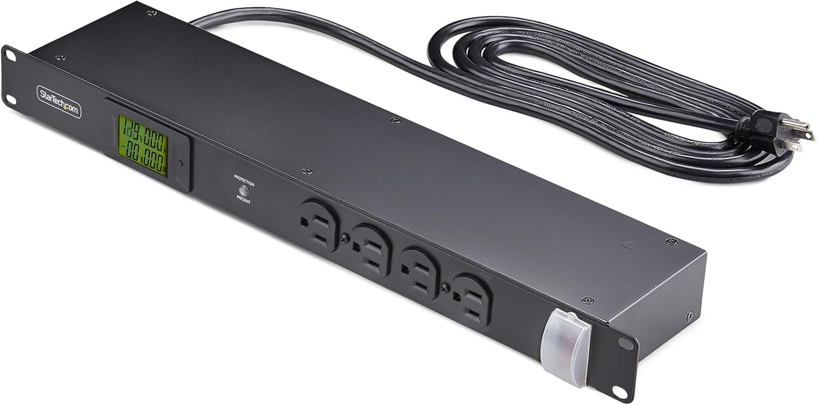 16-Outlet Horizontal Rack Mount Metered PDU, 1U Server Power Strip W/Surge Prote