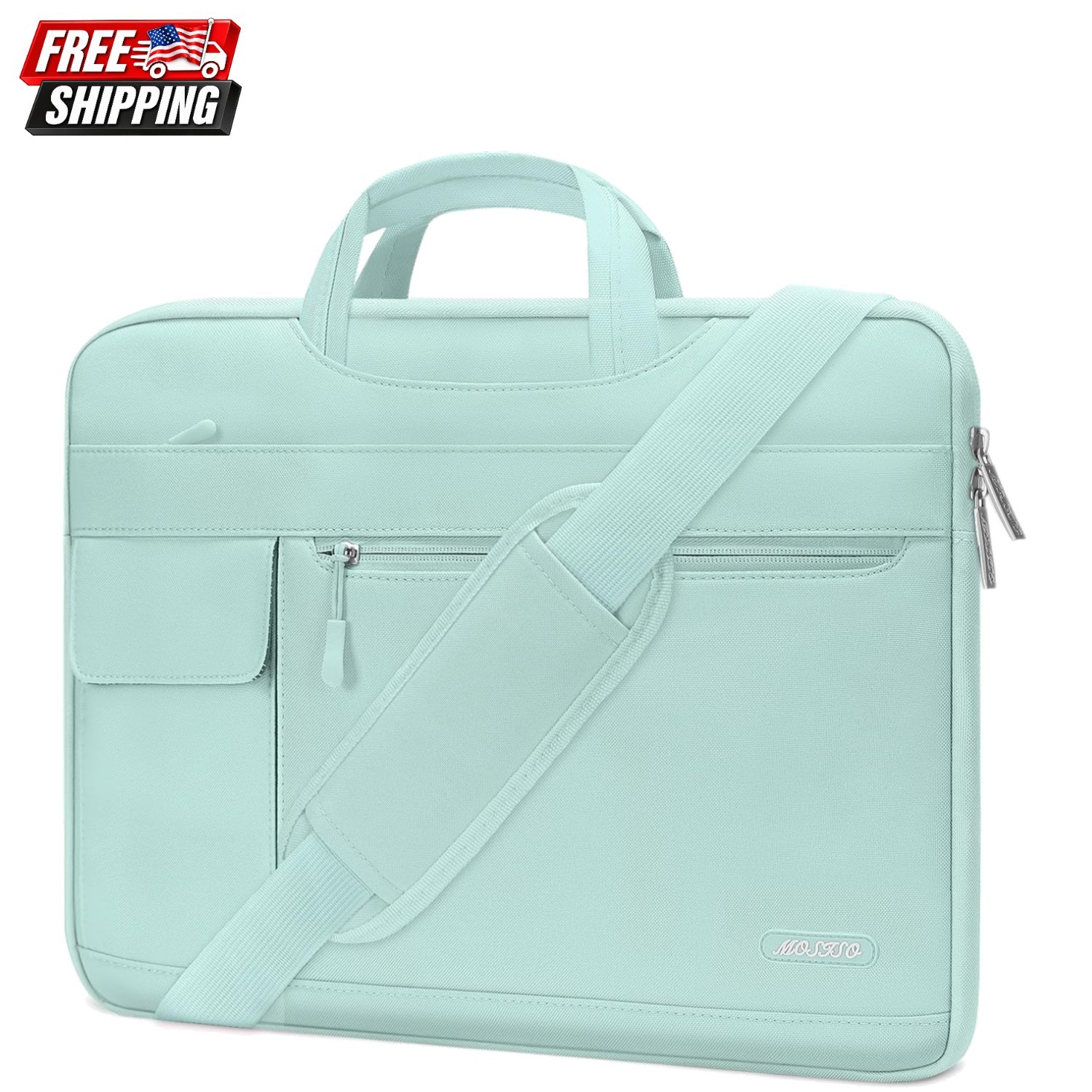 MOSISO Laptop Shoulder Bag Polyester Flapover Briefcase Sleeve Case