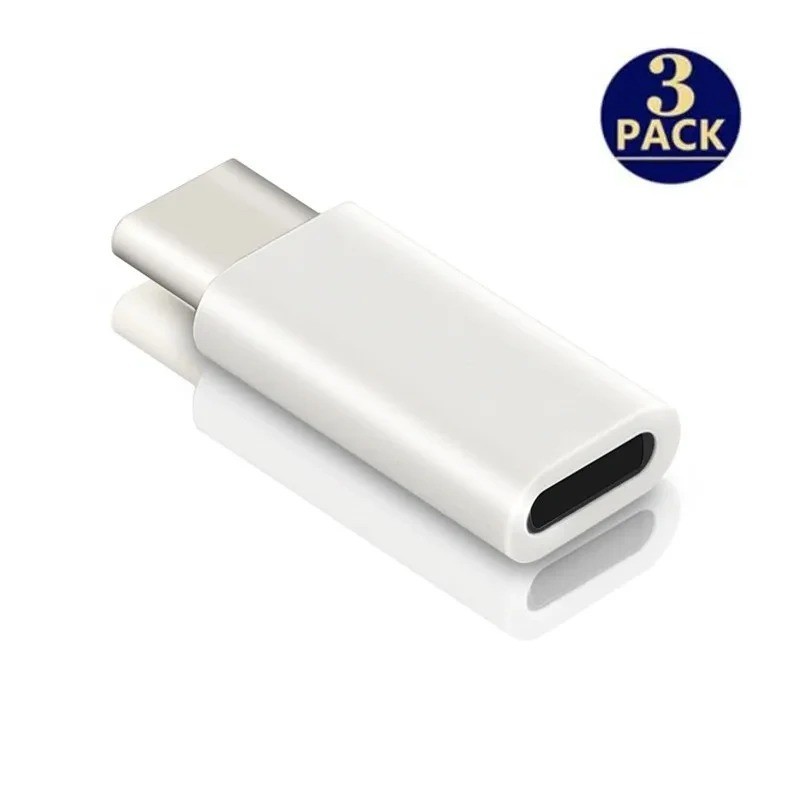 3PCS Lightning Female to USB C Male Adapter iPhone 15 Charging Data Sync