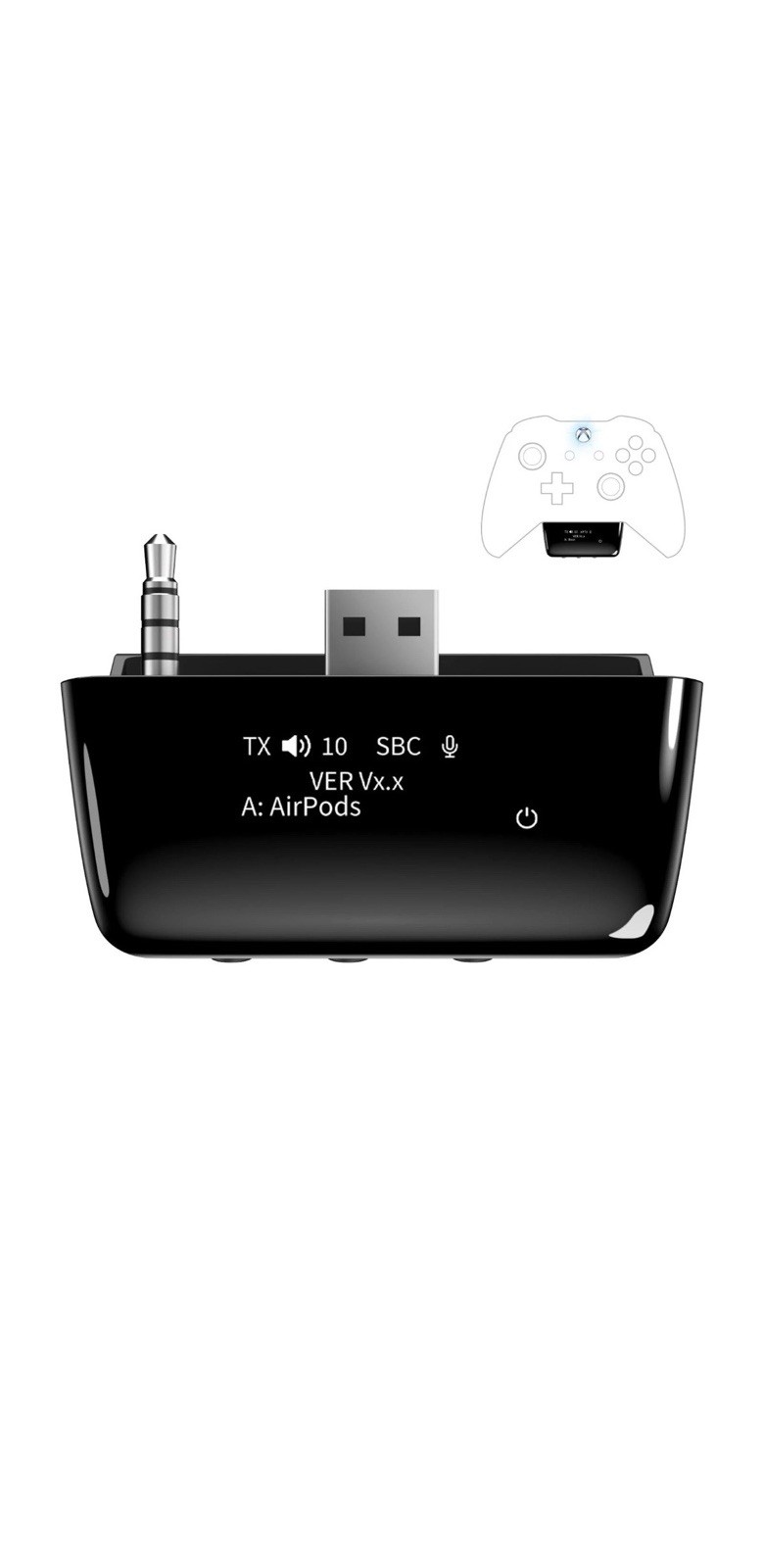 Bluetooth 5.2 Wireless Audio Adapter for Xbox One, Xbox Series X|S and Elite 2