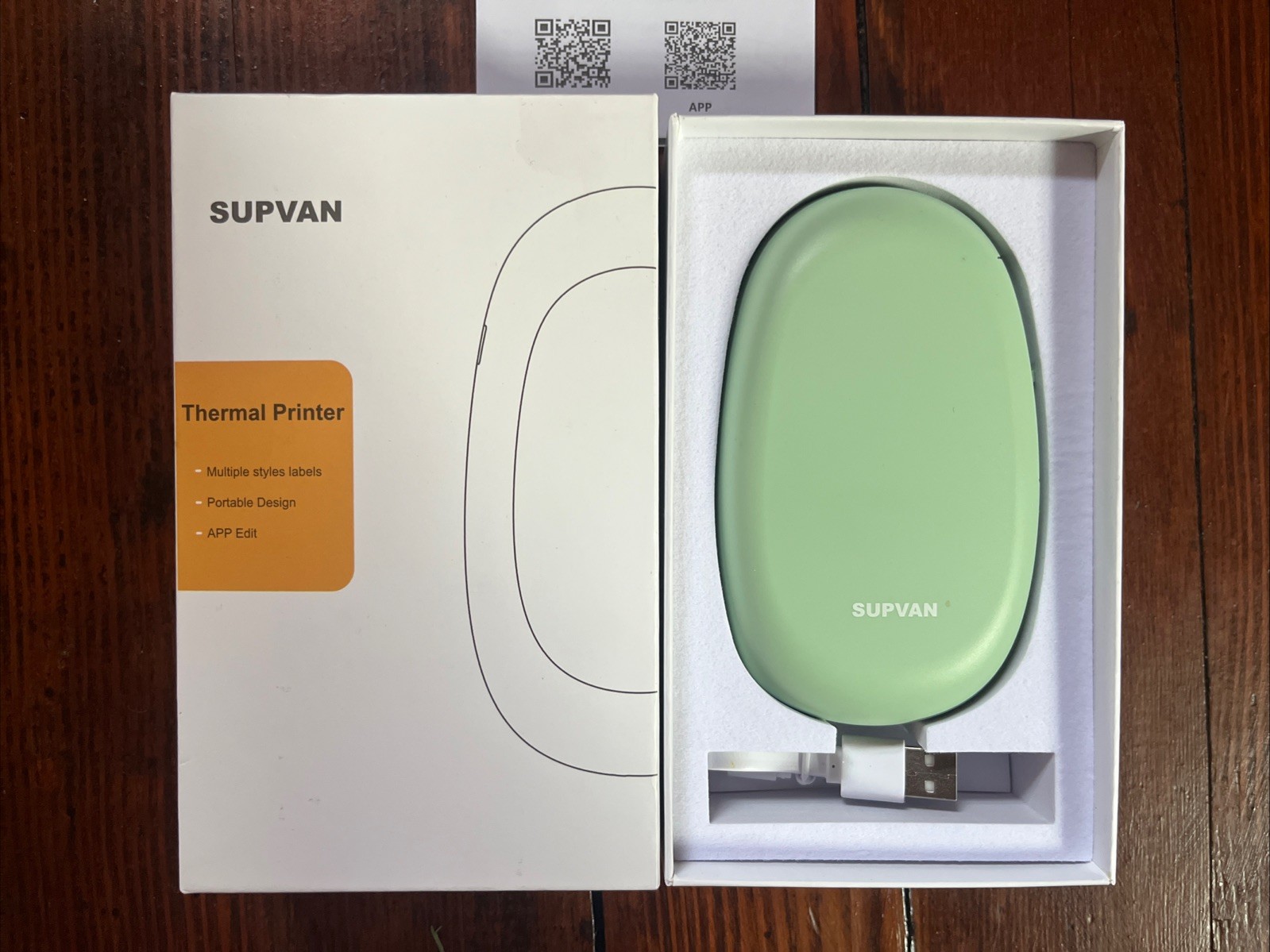 SUPVAN E10 Bluetooth Label Maker with Tape, Continuous Waterproof - Open Box