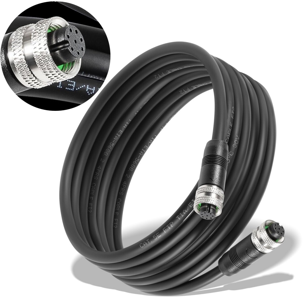 720073-5 15 Foot Boat Ethernet Cable AS EC 15E Replace for Humminbird for Helix