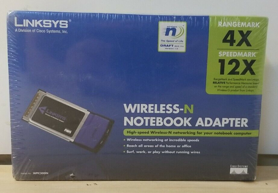 Linksys WPC300N (5051749363715) Wireless Notebook Adapter NEW, UNOPENED