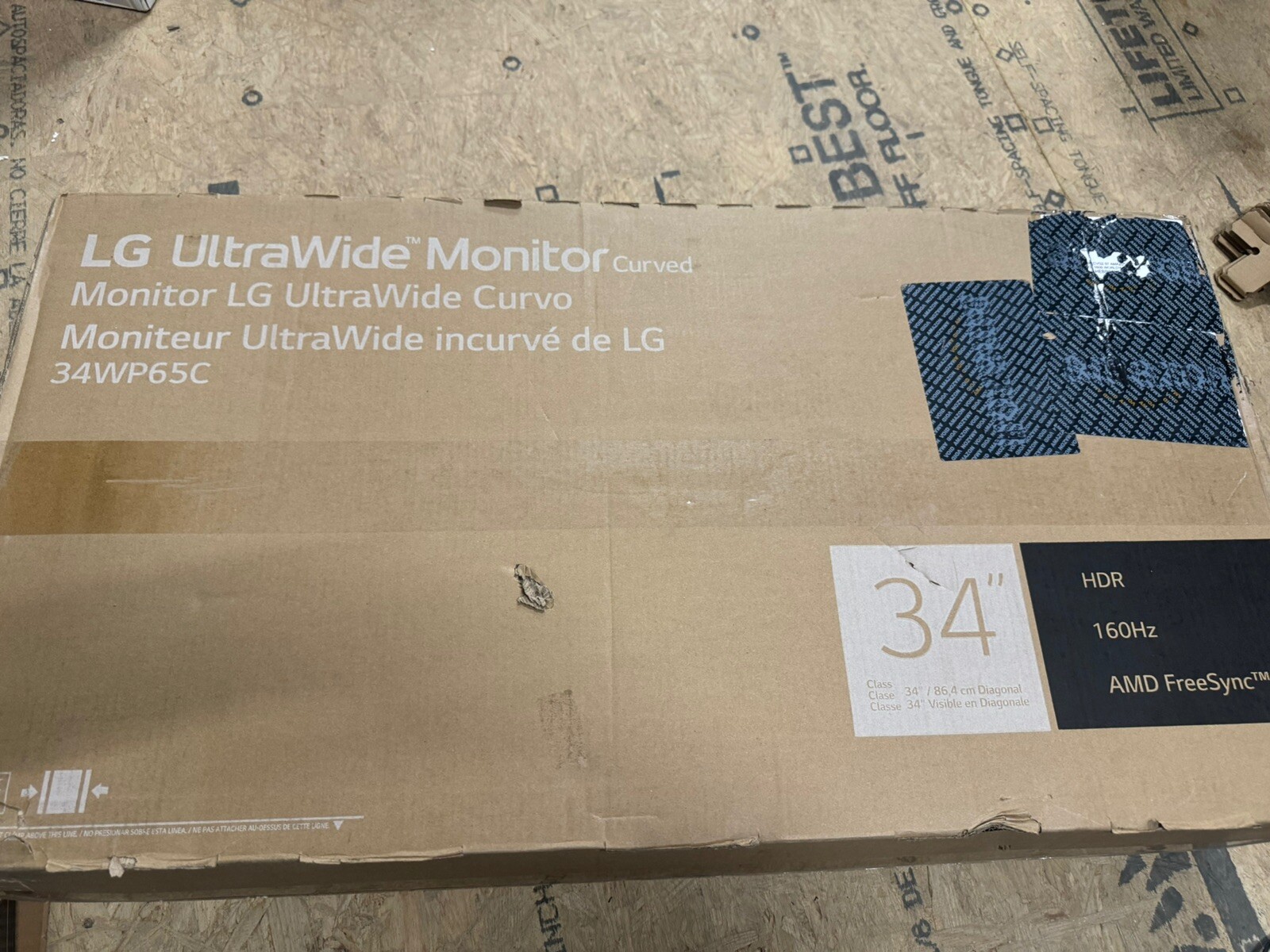 LG 34WP65C-B Curved 160Hz UltraWide QHD HDR FreeSync Gaming Monitor