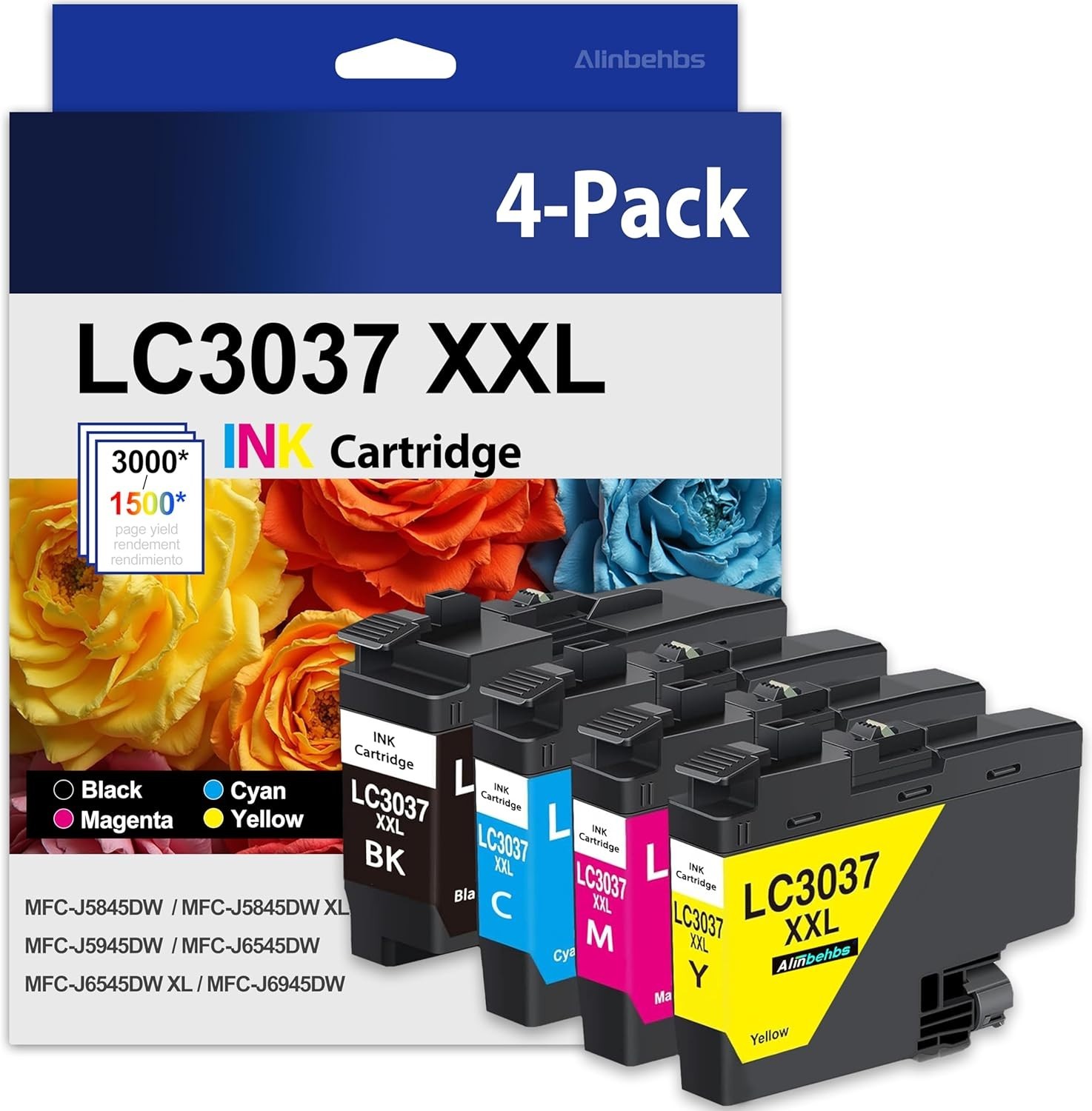 LC3037XXL Ink 4-Pack for Brother MFC-J5845DW J5945DW J6545DW CMYK
