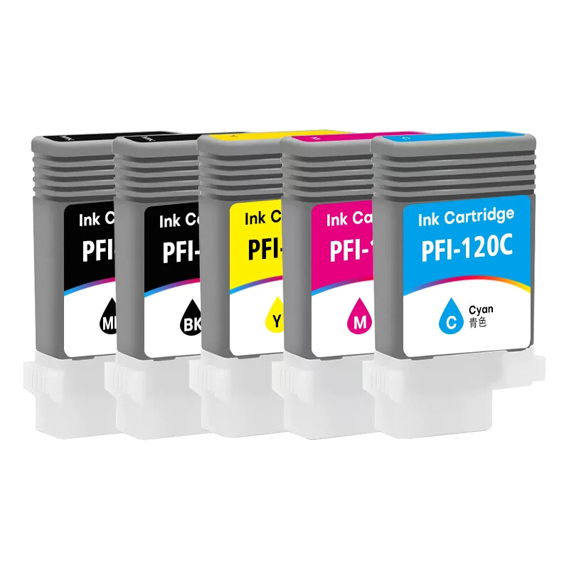 5pc/set PFI 120 Compatible Ink Cartridge For CanTM200 TM300 205 305 Printer