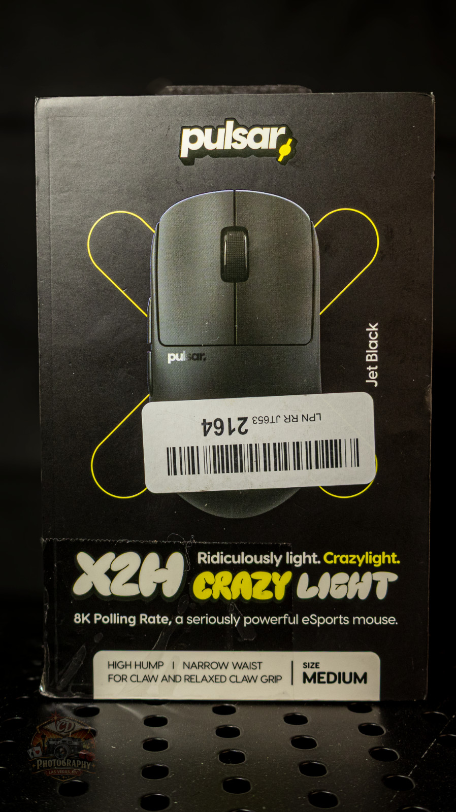 Pulsar X2H CrazyLight Medium Wireless Gaming Mouse 8K 32K DPI 43g Jet Black